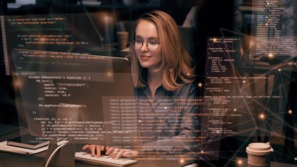 Desenvolvedor aplicando vibe coding com IA generativa